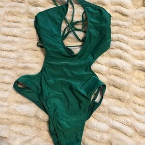 Fashion Nova Green One Piece Swimsuit